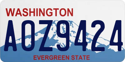 WA license plate AOZ9424