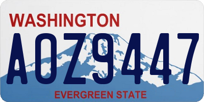 WA license plate AOZ9447