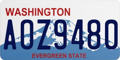 WA license plate AOZ9480