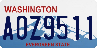 WA license plate AOZ9511