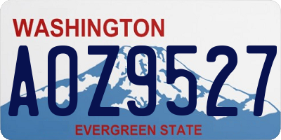 WA license plate AOZ9527