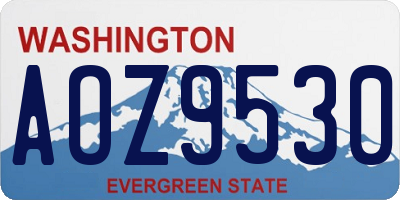 WA license plate AOZ9530