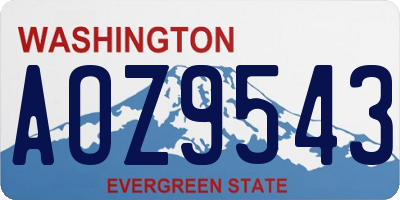 WA license plate AOZ9543