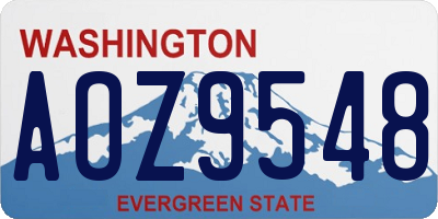 WA license plate AOZ9548