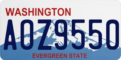 WA license plate AOZ9550