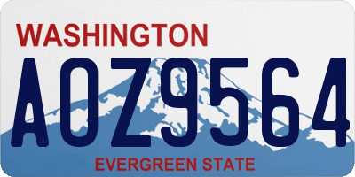 WA license plate AOZ9564
