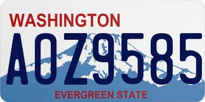 WA license plate AOZ9585