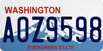 WA license plate AOZ9598