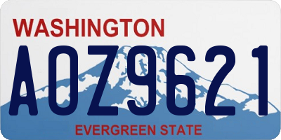 WA license plate AOZ9621