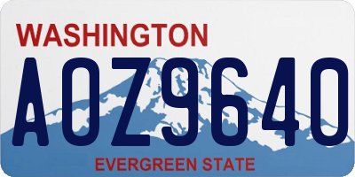 WA license plate AOZ9640