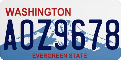 WA license plate AOZ9678