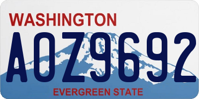 WA license plate AOZ9692