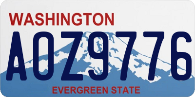WA license plate AOZ9776