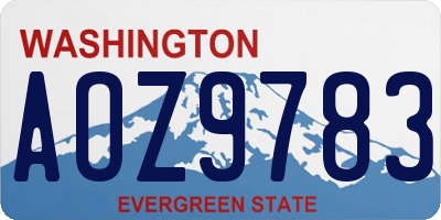 WA license plate AOZ9783
