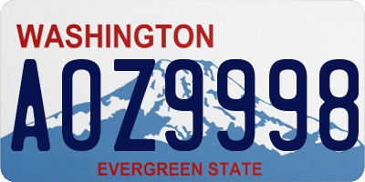 WA license plate AOZ9998