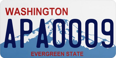 WA license plate APA0009