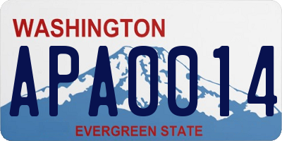 WA license plate APA0014