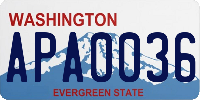 WA license plate APA0036