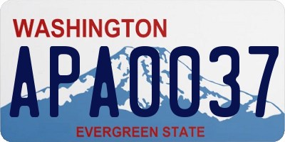 WA license plate APA0037