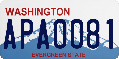WA license plate APA0081
