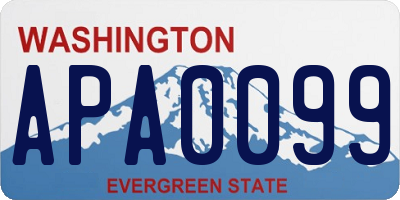 WA license plate APA0099