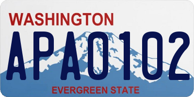 WA license plate APA0102
