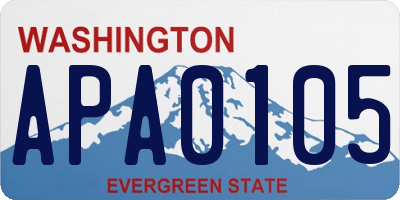 WA license plate APA0105