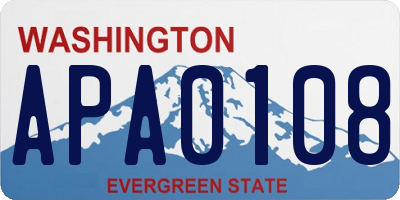 WA license plate APA0108