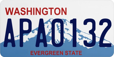 WA license plate APA0132