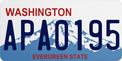 WA license plate APA0195