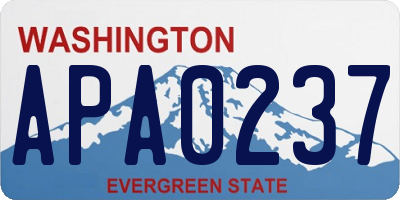 WA license plate APA0237