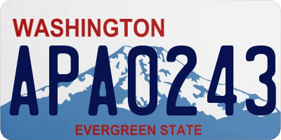 WA license plate APA0243