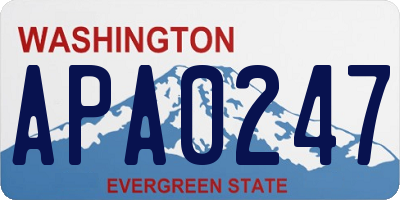 WA license plate APA0247