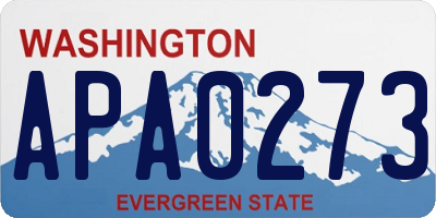 WA license plate APA0273