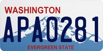 WA license plate APA0281