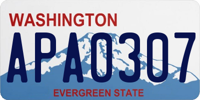 WA license plate APA0307