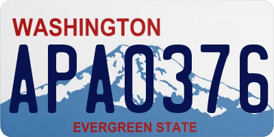 WA license plate APA0376