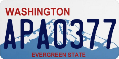WA license plate APA0377