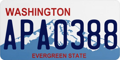 WA license plate APA0388