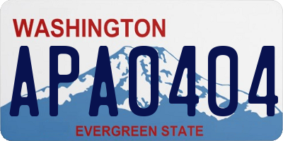 WA license plate APA0404