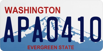 WA license plate APA0410