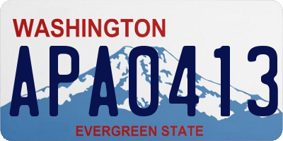 WA license plate APA0413