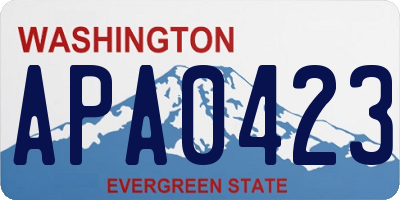 WA license plate APA0423