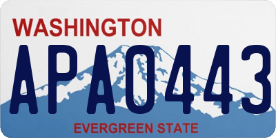 WA license plate APA0443