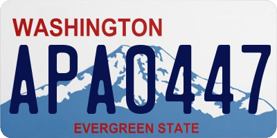 WA license plate APA0447
