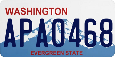 WA license plate APA0468