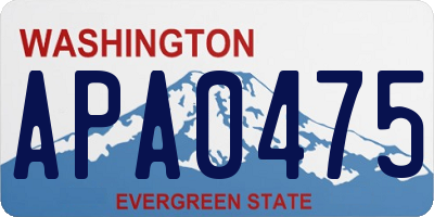 WA license plate APA0475