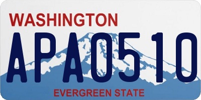 WA license plate APA0510