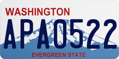 WA license plate APA0522