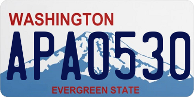 WA license plate APA0530